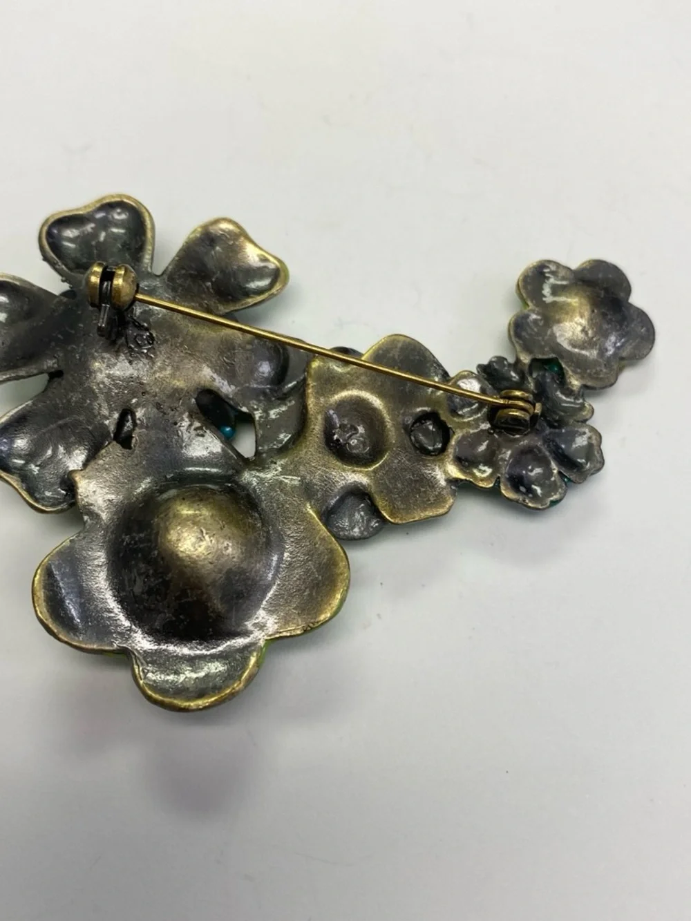 Green & Teal Floral Statement Brooch